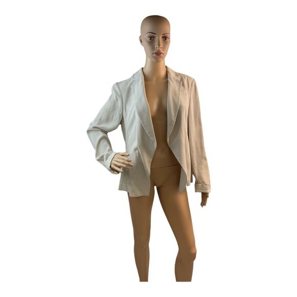 Banana Republic  Women’s Khaki Wrap Open Front Tie Waist Jacket Blazer Size 10 - Picture 1 of 12